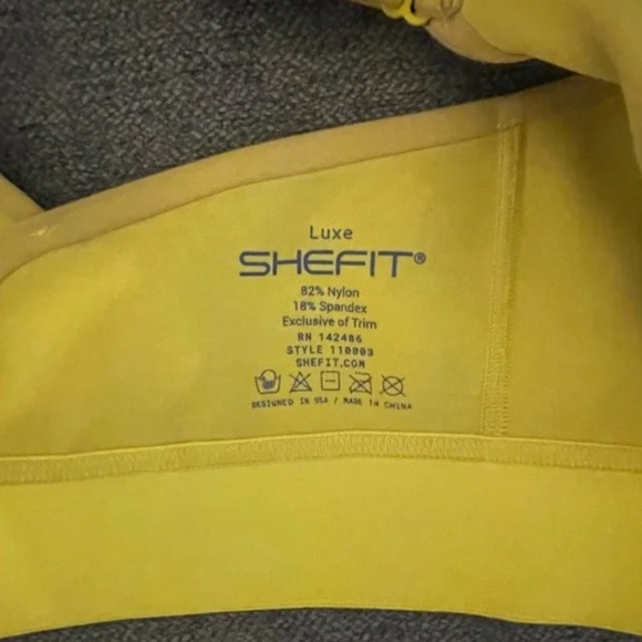 SHEFIT Flex Sports Bra Luxe - Yellow - Medium Impact Sz. Small - Picture 3 of 5